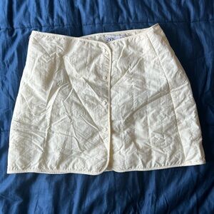 Zara Cream Button-Up Skirt